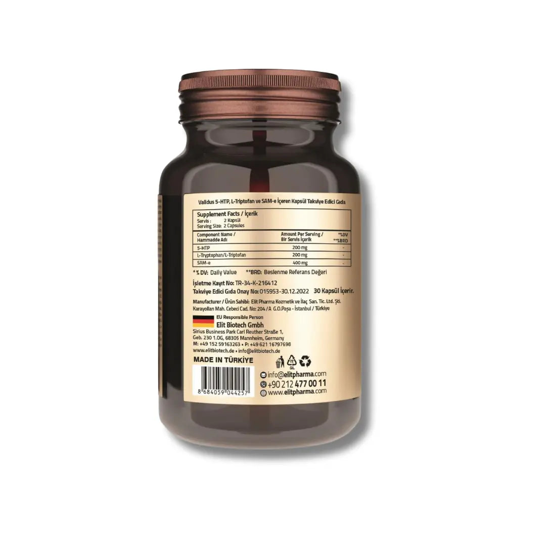 Validus Extra Smile 5-HTP & L-Tryptophan Complex 30 Capsules