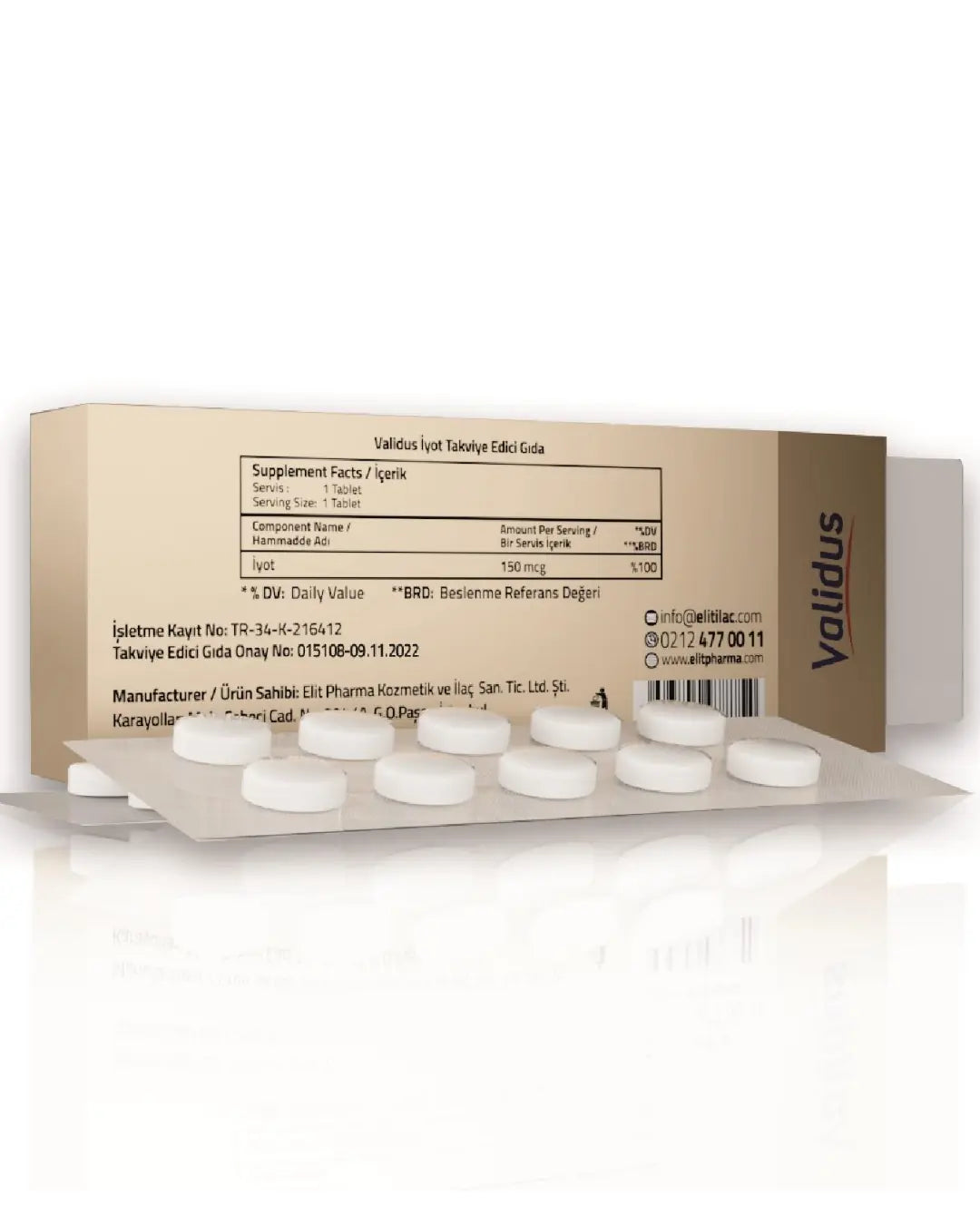 Validus Iodine 150 mcg Daily Mineral Supplement 30 Tablets