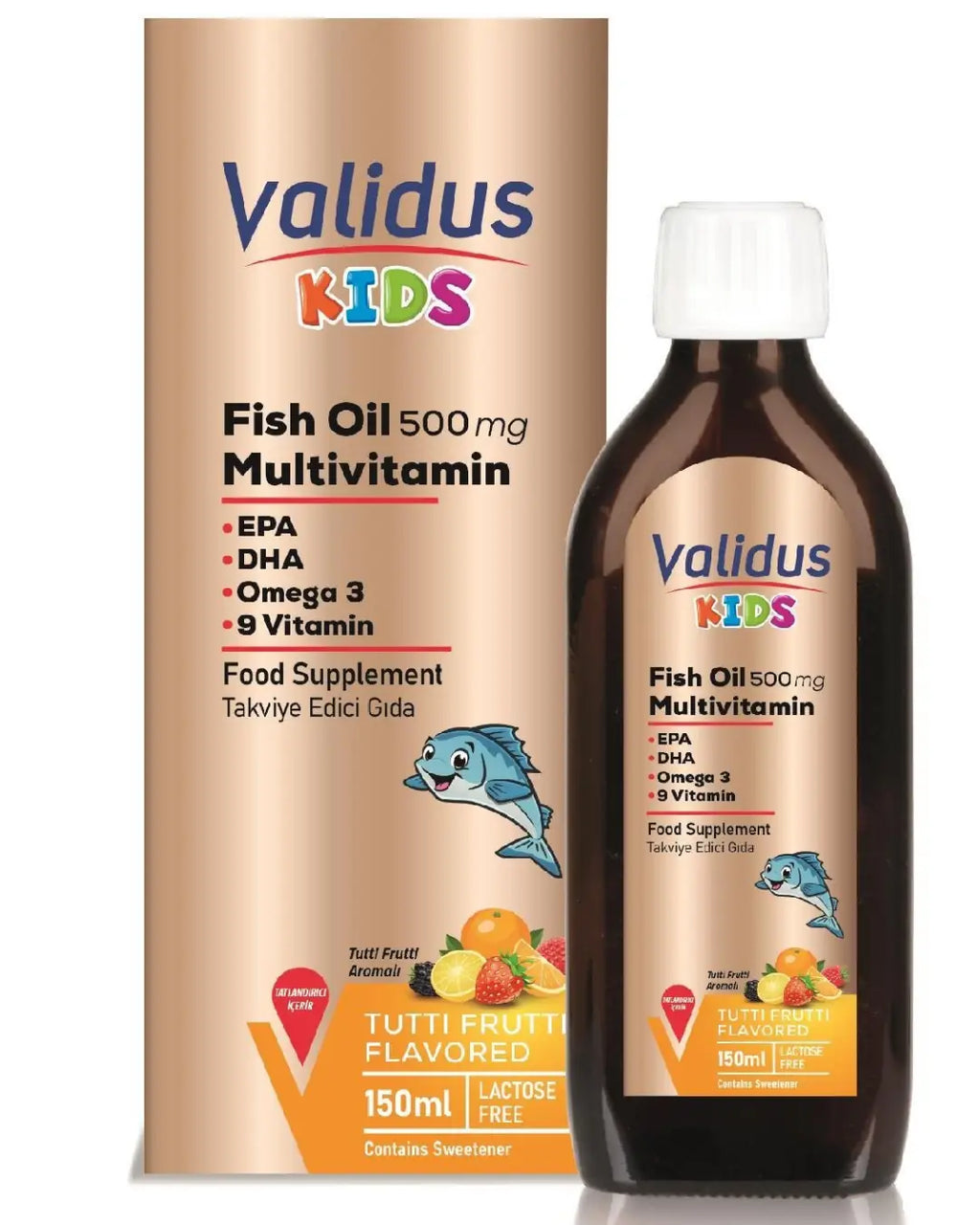 Validus Kids Fish Oil & Multivitamin Syrup for Growth 150 ml