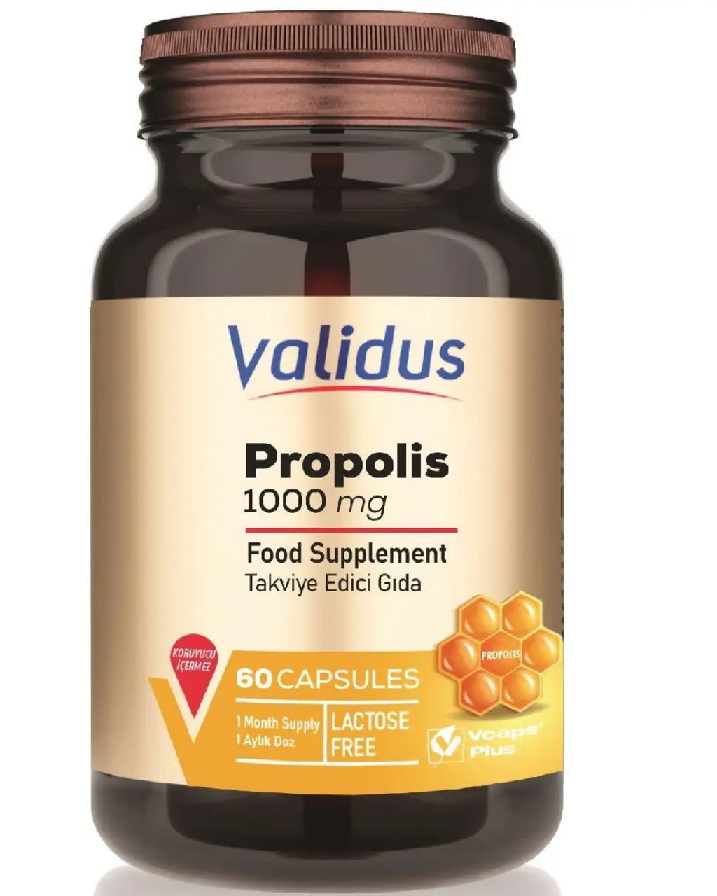Validus Propolis 1000 mg Dietary Supplement 60 Capsules