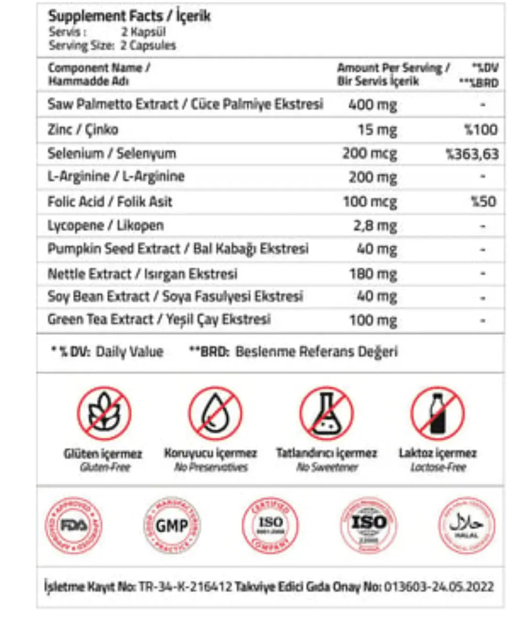 Validus Saw Palmetto 400 mg & L-Arginine Complex 60 Capsules