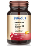 Validus Vitamin D3 + Vitamin K2 Support Supplement 180 Softgels