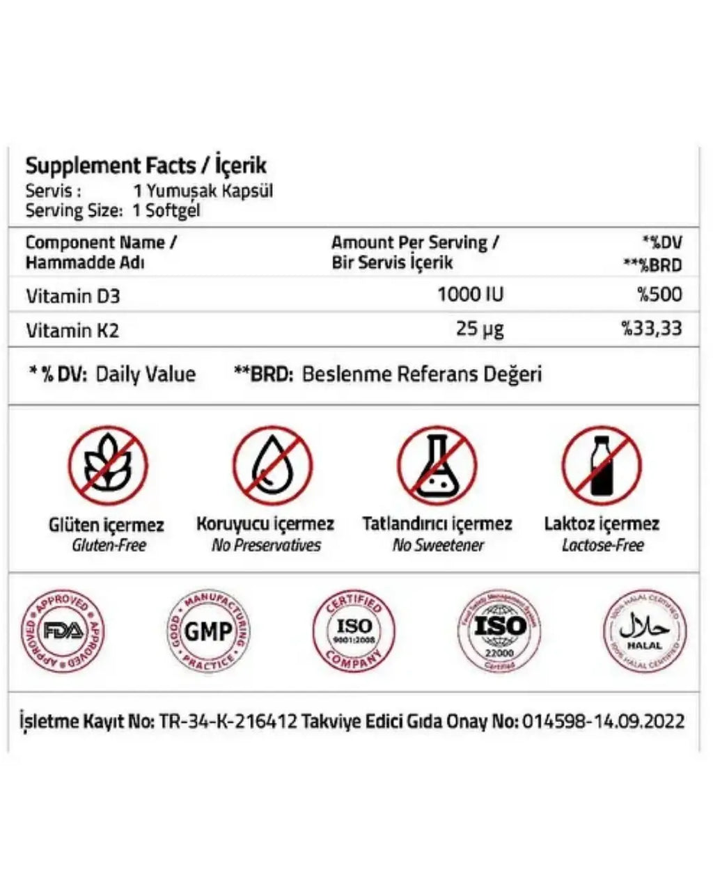 Validus Vitamin D3 & K2 Supplement for Bone Support 30 Softgels