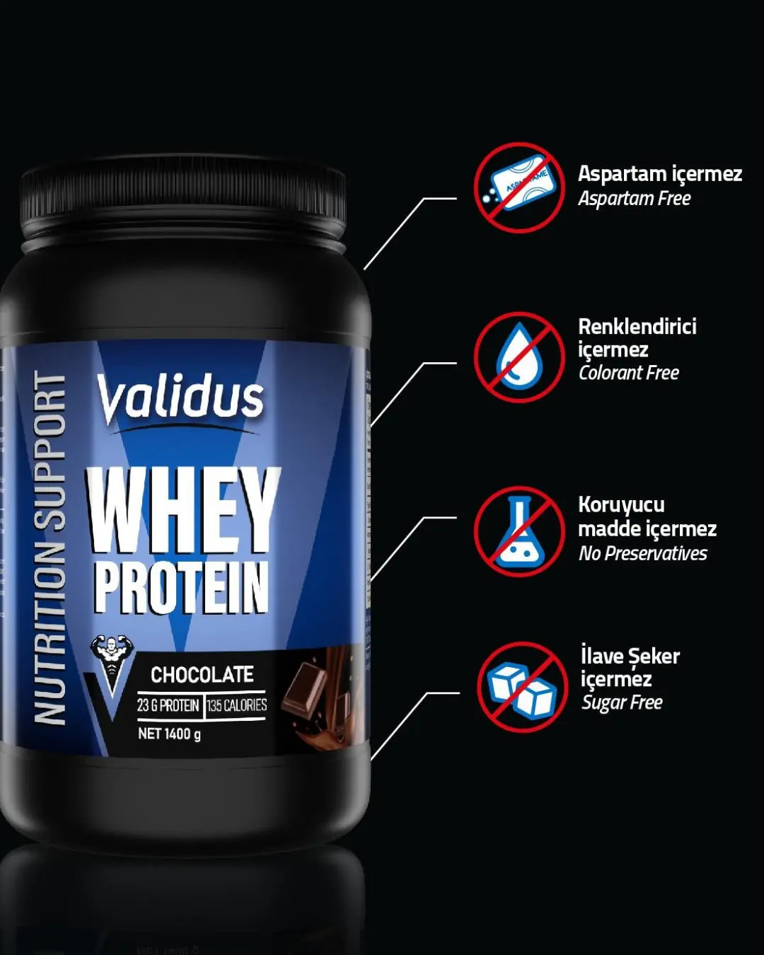 Validus Whey Protein Complex Chocolate Supplement 1400g
