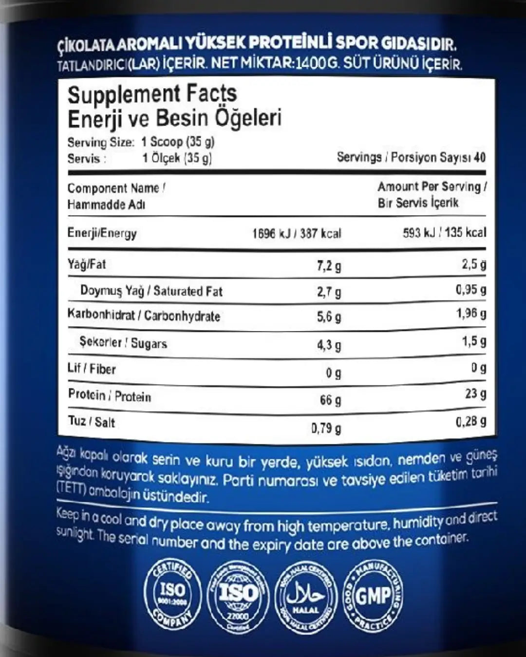 Validus Whey Protein Complex Chocolate Supplement 1400g