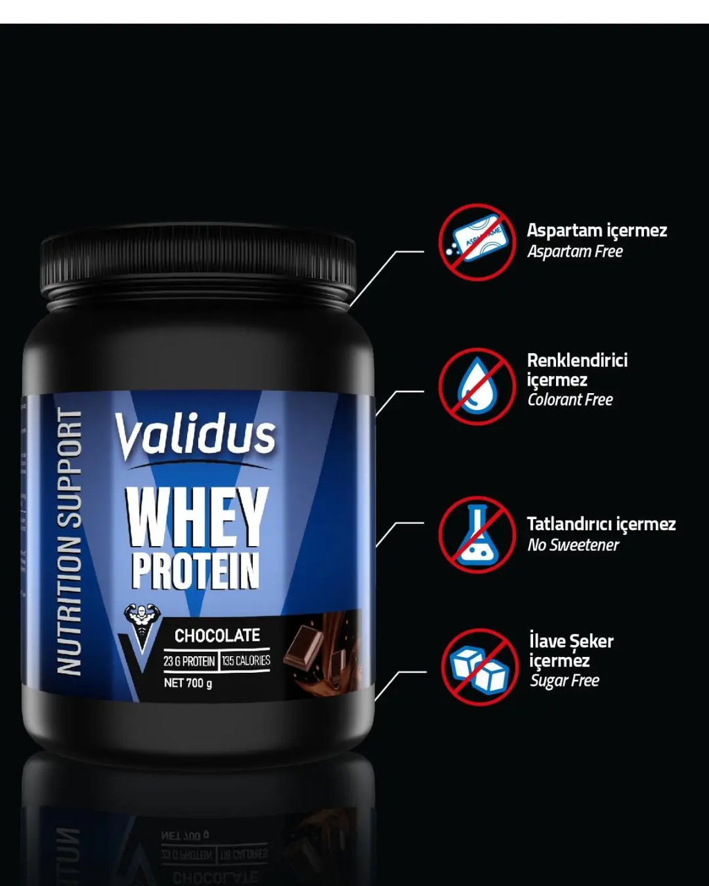 Validus Whey Protein Complex Chocolate Supplement 700g