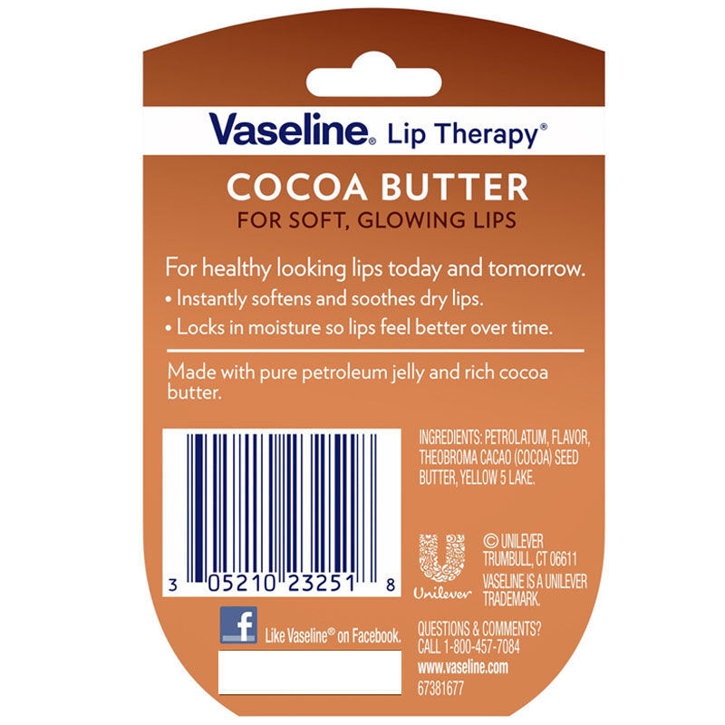 Vaseline Lip Therapy Cocoa Butter Nourishing Lip Balm 7g