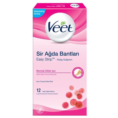 Veet EasyStrip Ready-to-Use Wax Strips for Normal Skin 12 Count