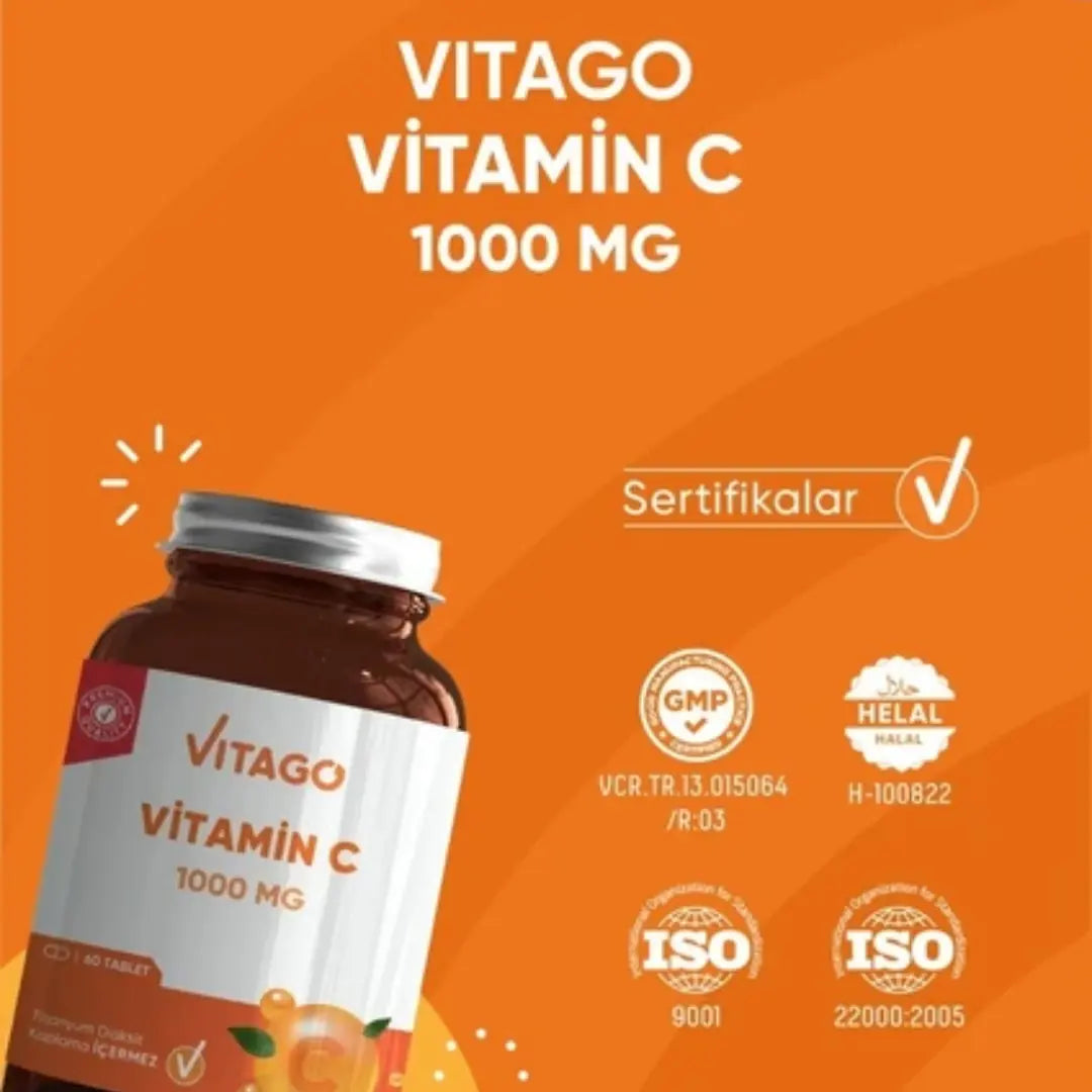 Vitago Premium Vitamin C 1000 mg Daily Supplement 60 Tablets