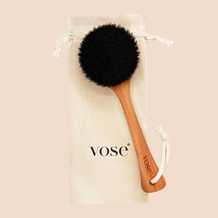 Vose 100% Natural Horse Hair Body Brush for Smooth Skin