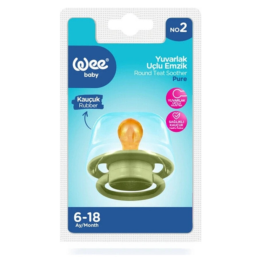 Wee Baby Cool Round Tip Pacifier for 6-18 Months Khaki No:2