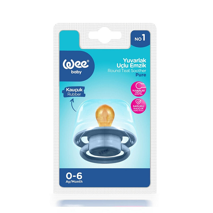 Wee Baby Cool Round Silicone Pacifier Size 1 Blue 0-6m