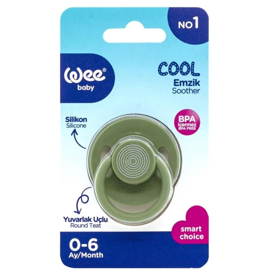Wee Baby Cool Round Silicone Pacifier Green 0-6 Months