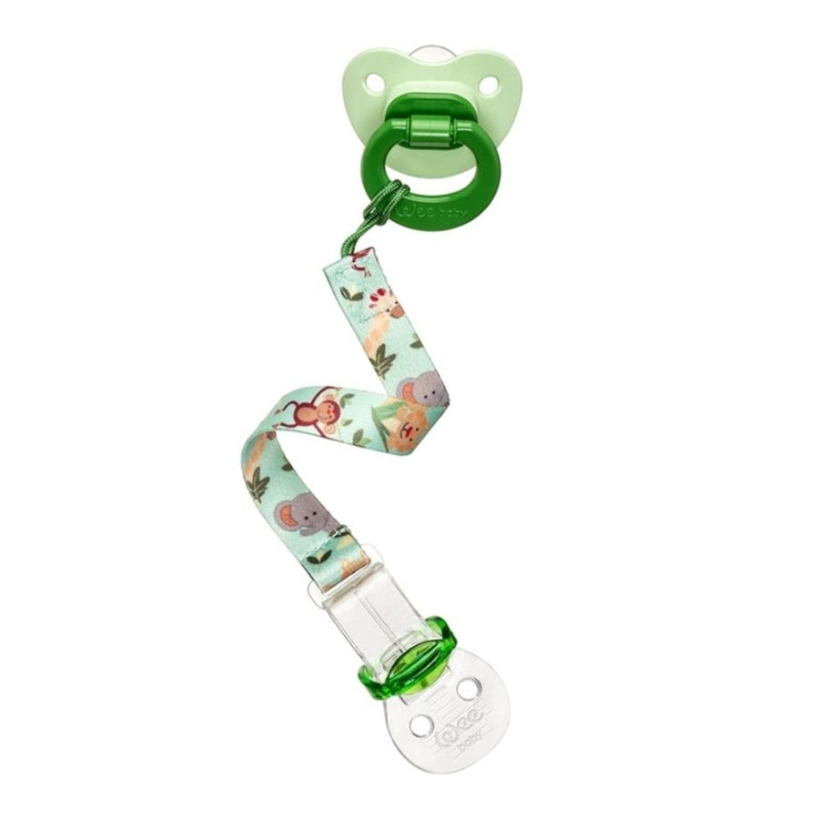 Wee Baby Zoo Pacifier Clip Green for Secure Attachment 1 Count