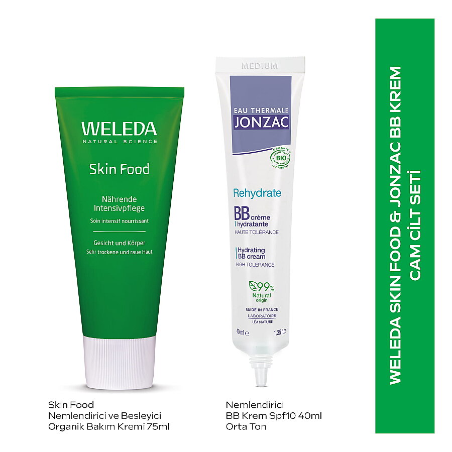 Weleda Skin Food & Jonzac BB Cream Medium Glass Skin Set 2-Piece