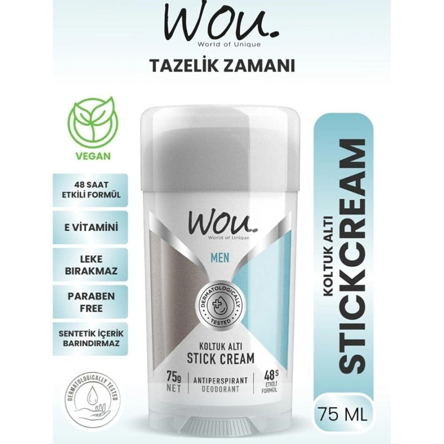 Wou Men Deodorant Stick Long-Lasting Freshness 75ml