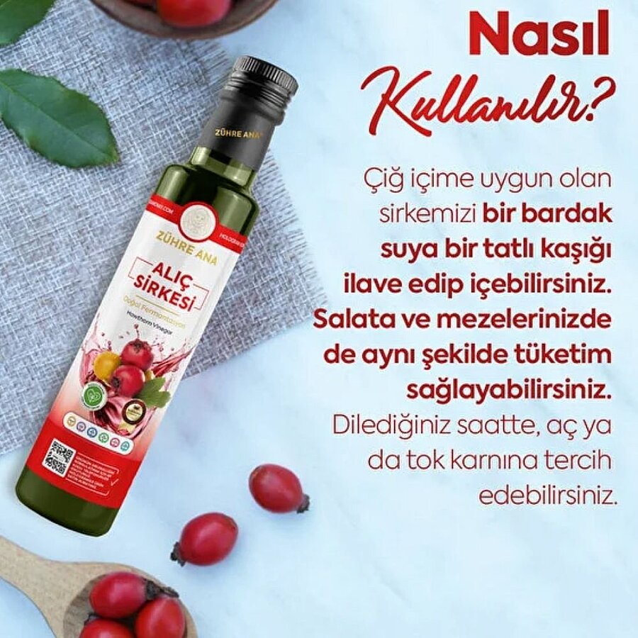 Zuhre Ana Hawthorn Vinegar Natural Fermentation 500 ml